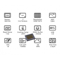 ZWO MONO Cooled Astro Camera ASI 183 MM Pro Sensor D=15.9 mm