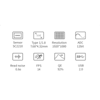 Monochromatická kamera ZWO ASI220 Mini Mono Autoguiding 2.07 MP CMOS